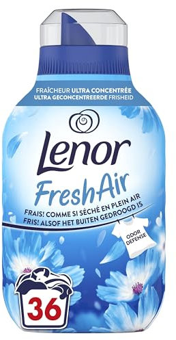 Lenor Fresh Air Adoucissant Fraîcheur Matinale, 216 Lavages (6 x 36 Lavages), Fraîcheur Ultra Concentrée