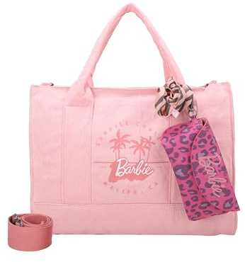 Fritzi från Preussen dam tygväska Malibu Barbie tvättad denim söt ros shoppingväska, rosa, Large