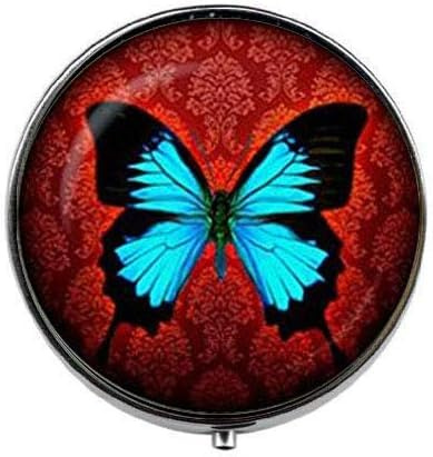 Boîte à pilules en verre Motif papillon