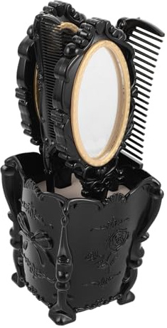 VALICLUD Vintage Kosmetikspiegel Und Kamm-set Mit Zähnen Antike Handspiegel Und Kamm Für Damen Für Styling Und Reisen Praktischer Aufbewahrungsbox