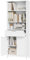eSituro Meuble Salle de Bain, Bibliothèque Étagère Rangement, avec 3 Compartiments Ouverts, 1 Tiroir et 1 Placard avec Portes et Étagères Réglables, 30x60x160 cm, Blanc