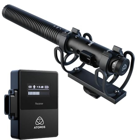 Atomos StudioSonic Shotgun Mic Professional-Grade Wireless/Wired Shotgun Microphone with Locking USB-C and Full Broadcast Feature Set | Locking USB-C and Full Broadcast Feature Set, Professional-/
