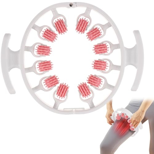 Cellulite-Massagegerät mit 12 Rollen, manuelles 360°-Beinmassagegerät, Anti-Cellulite-Massagerolle für Oberschenkel, Gesäß und Taille, tragbares Kompressions- und Dehnungsmassagegerät