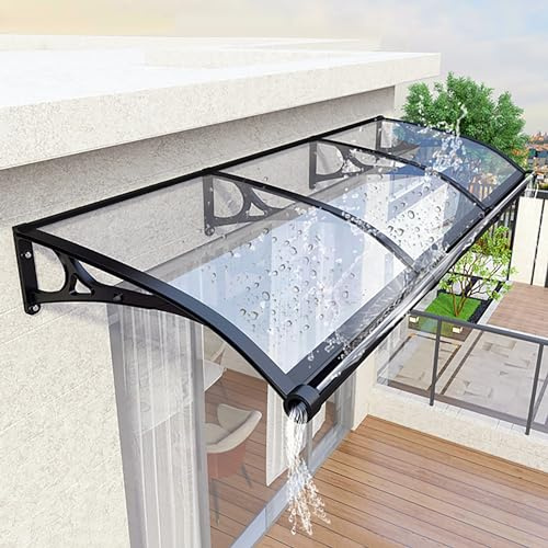 Auvent de porte et fenêtre en aluminium imperméable et résistant à la neige, parfait pour les entrées et les abris extérieurs résistants aux intempéries.