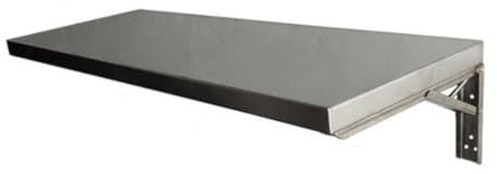 Klappbarer Wandtisch aus Edelstahl mit aufklappbaren Blättern, 50 x 30 cm, platzsparender Metall-Schreibtisch für Waschküche, Küche oder Heimbüro