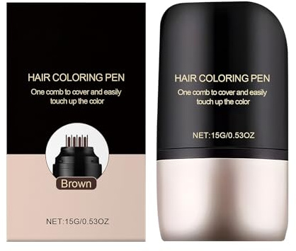 Peine para tinte instantáneo para retoque de raíces – Stick corrector para cabellos grises temporal y portátil de 15 g | Cobertura impermeable 'línea del cabello | Diseño 2 en 1 con un aplicador