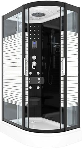 AcquaVapore Duschkabine Komplettdusche Fertigdusche Dusche D30-73M0R-EC 80x120 cm MIT 2K Scheiben Versiegelung