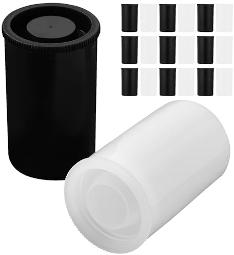 TEMPNAP 20 Contenitori per Pellicole Fotografica da 35 Mm in Plastica Pe Coperchio a Chiusura Ermetica, Piccoli Contenitori Portatili per Conservazione Rullini e Oggetti Piccoli,