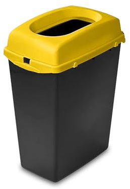 Addis Recycling Bins Kitchen 40L Yellow Open Top Bin | Stackable Modular Waste Separation | Colour Coded Recycling for Home & Office | UK Made