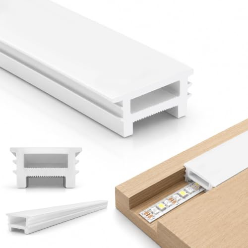 Mvellir LED Silikon Profil, 5m Flexibles LED Streifen Abdeckung, 20 x 10mm Wasserdicht LED Schiene Weiß, Leuchtstreifen Neon Kanal Diffusor für Akustikpaneele, Decke, Schrank (Ohne Lichtleiste)