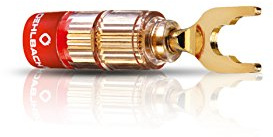 Oehlbach Solution Lug - Erstklassiger Kabelschuh-Verbinder für Kabel bis 6mm² - rot/schwarz Kennzeichnung, Crimp-System - 4 Stück - Gold