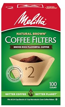Melitta 622752 100 Count, 2 Brown Cone Filter