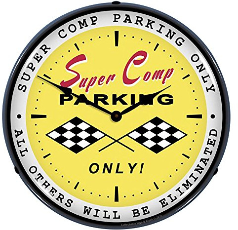 Super Comp Parking Lighted Vintage Clock