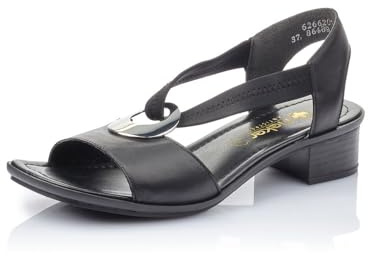 Rieker Damen Pantoletten 62662, Frauen Slipper,Gartenschuhe,Sommerschuhe,sommerclogs,Schlupfschuhe,schluepfschuhe,Slides,schwarz (01),37 EU / 4 UK