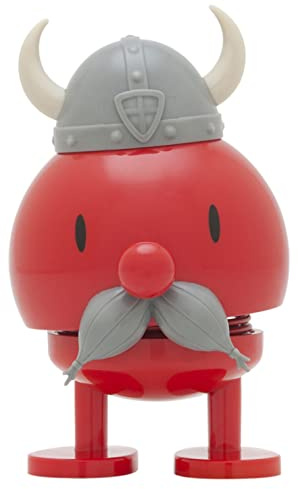 Hoptimist Viking, Wackelfigur & Glücksbringer Skandinavisch, Wohnzimmer & Schreibtisch Deko, Büro Gadget, Tolle Kleine Geschenke, 5,8 x 5 x 8,7 cm, Small, Rot
