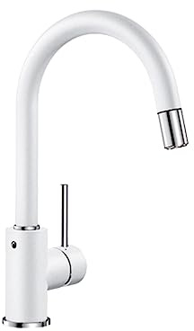 BLANCO MIDA-S – Kitchen Mixer Tap with High, Pull-out Spout – High Pressure – White – 521457