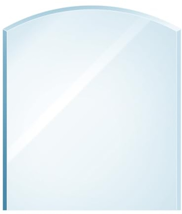 raik Kamin Glasplatte Zunge 100 x 120 cm ESG Sicherheitsglas transparent inkl. Facette Funkenschutz Bodenplatte für Kaminofen Holzofen Feuerstelle 1000 x 1200 mm