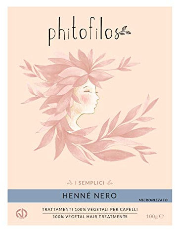 PHITOFILOS - Colorazione Vegetale Nero - Trattamento 100% Naturale per Tonalità intense Fabbrica - con Indigofera Tinctoria - 100 gr