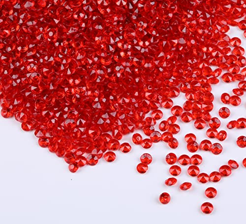 Gintoaria 10000 pcs/Pack Wedding Table Scatter Confetti Crystals Acrylic Diamonds Vase Fillers 4.5 mm Rhinestones for Wedding, Bridal Shower, Vase Beads Decorations (Red)