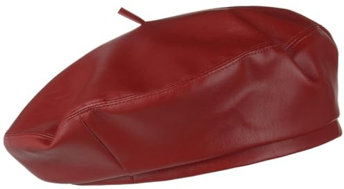 Lipodo Kunstleder Baskenmütze Damen Herren Baske mit Futter Gefütterte Franzosenmütze Lederoptik Packable Sommer Winter
