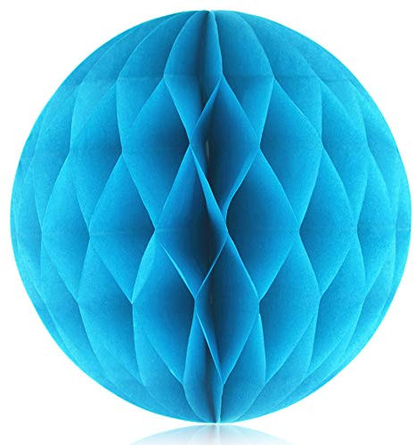 PLECUPE Seidenpapier Dekoration Pompoms, 10 Stück 8 Zoll Bunte Wabenbälle zum Aufhängen, Wabenbälle Pompoms Papier Fan Dekoration für Hochzeit, Baby Shower, Party, Raumdeko, Wohnungdeko, Blau