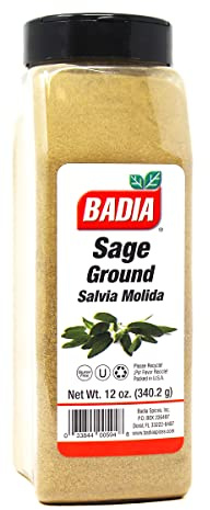 Badia Ground Sage, 12 oz – Earthy, Aromatic Herb Seasoning, Savory Flavor, Gluten Free, No MSG, Kosher