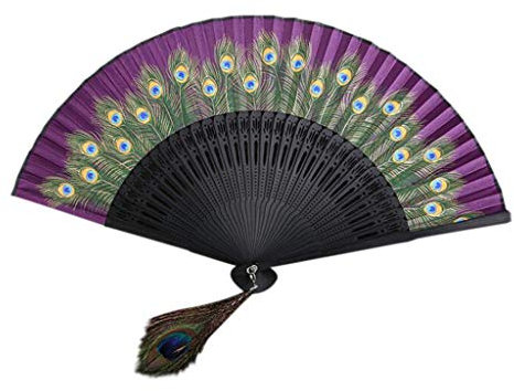 Lazzboy Chinesischen Stil Hand Fan Bambus Papier Faltfächer Party Hochzeitsdekor Beliebt Faltbar Handfächer Fächer Taschenfächer Klappfächer Dekofächer Aus & Seide(E)