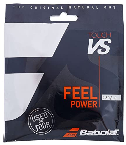 Babolat VS Touch (16-1.30mm) Natural Gut String (Black, 16)