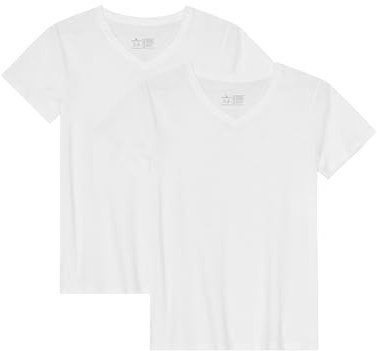 DANISH ENDURANCE Camiseta Mujer Algodón Orgánico, Manga Corta, 2 Pack