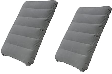 Peixiong 2 Pcs Ultralight Inflatable Camping Pillow Squared Flocked Fabric Air Pillow for Hiking,Camping,Traveling,Napping,Desk Rest,Neck Lumbar Support