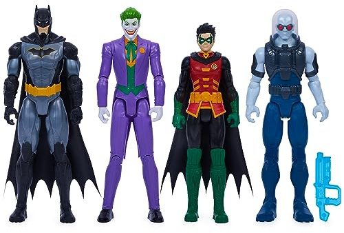 DC Comics, Batman und Robin vs. The Joker und Mr. Freeze, 30,5 cm Actionfiguren, Kinderspielzeug für Jungen und Mädchen ab 3 Jahren