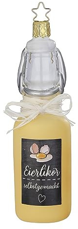 Inge-glas - Christbaumschmuck, Weihnachtsbaumschmuck - Eierlikör - Farbe: gelb - Höhe 14 cm