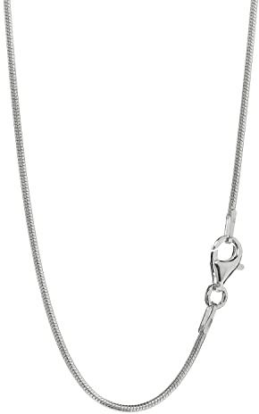 NKlaus collier 60 cm ormkedja rund 925 silver halsband 1,2 mm bred silverkedja 4082