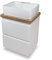 VBChome Mobile da bagno, 50 x 40 cm, bianco con foro per rubinetto, 49 x 38 cm, mobile da appoggio con piano di lavoro, 2 cassetti, modulo, mobile da bagno moderno
