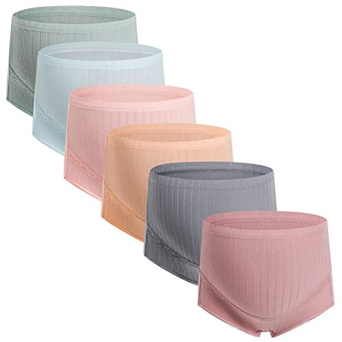 unhg Pack De 6 Ropa Interior De Maternidad, Mujer Cintura Alta Braguita De Premamá, Sin Costuras Bragas para Embarazadas,Multi Colored,3XL