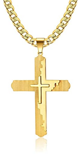 Stfery Goldene Ketten, Herren Halskette Vintage Edelstahl Kubanische Hip Hop Kette Coole Schmuck Geschenk für Freund