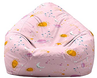 Highdi NO Filler Beanbag,Soft Toy Storage Bean Bag Chair Cover Kids Adults,3D Lazy Sofa Beanbag NO Stuffed for Large Indoor Outdoor Bean Bag (M:80x90cm,Sun)