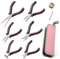 LEONTOOL 6 Pcs Mini Pliers Set Needle Nose Pliers End Cutting Pliers Long Nose Pliers Bent Nose Pliers Diagonal Cutting Pliers Linemans Pliers for Jewelry Making, Pink Jewelry Pliers Set with Pouch