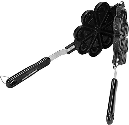 QANYEGN Gaufrier En Forme De Cur, Poêle à Gaufres Avec Poignée En Acier Inoxydable, Moule à Crêpes En Forme De Cur Pour la Cuisine à la Maison, Petit-déjeuner