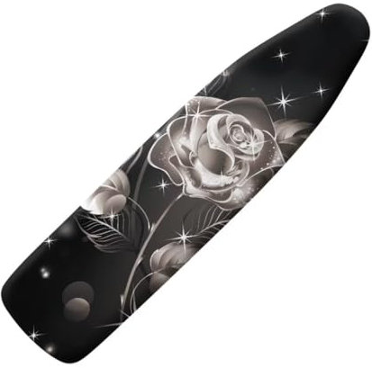 Jeiento Metal Rose Ironing Board Cover Padding with Elastic Edge Washable Full Size Iron Pad Covers Scorch Resistant Polyester Ironing Covers,15x54