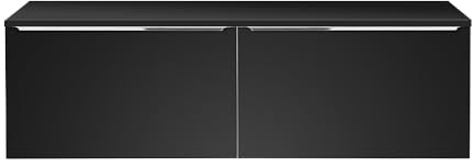 Badezimmer Doppelwaschtisch-Unterschrank 160cm, schwarz matt, 4 Schubladen