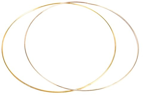 Folpus Cerchio floreale in metallo da 2 pezzi, anelli circolari in macramè, cornice per ghirlande in cerchio grande in metallo, anelli a cerchio artigianali, 3.5 mm x 35 cm