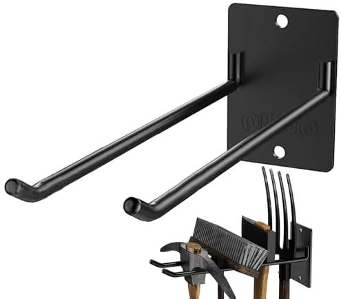 Support en Métal Système de Rangement Mural pour Jardinage avec Crochets de Garage