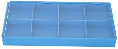 Sluffs Boîte de rangement de pièces de montre en plastique, boîte d'artisanat de pièces de montre à compartiment, plateau de rangement d'outils de réparation d'horloger, étui de (8 emplacements)
