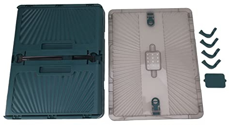 Kikumi Cubo de basura plegable de plástico con tapa, gran capacidad, caja de almacenamiento plegable para exteriores, contenedor de plástico grueso para acampar al aire libre (tamaño L verde)