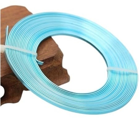OZLCUA Aluminium-Basteldraht 5meter/stück 3mmX1mm (3mm breite 1mm Dicke) flach Aluminium draht Aluminium Handwerk for DIY Halskette Armbänder Schmuck Machen Bonsai Draht(Blue)