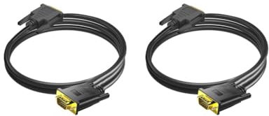Tityvirnix 2 set DVI D 24+1 to VGA Gold Plated Male to Male Adapter Cable for PC Monitor