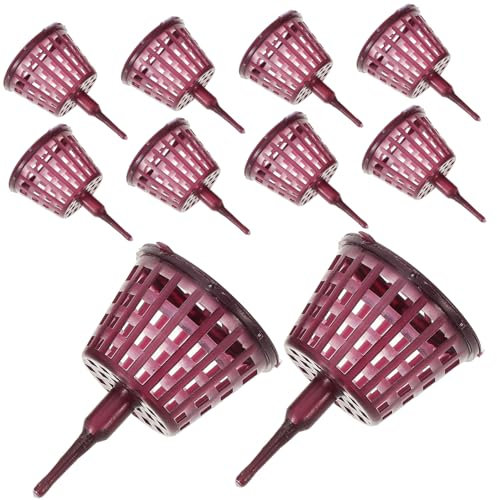 POPETPOP 10 Pièces Boîtes Boîte à Engrais Conteneur D'engrais De Jardinage Planteur Mis En Pot Panier D'engrais à Libération Lente Décoration De Cercle Gland Diplômé Plastique Violet,mauve