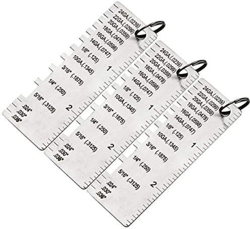 SOIMISS 3pcs Metal Gauge Tool Weld Inspection Ruler Stainless Steel Corrosion-resistant Easy to Use