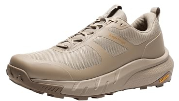 NORTIV 8 Men's Waterproof Hiking Shoes Lightweight Trekking Walking Fashion Sneakers with Arch Support for Camping Tennis Outdoor Training StreamRunner,Size 12,Sand,NMUMHI2505